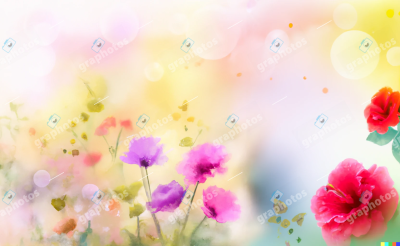 Dreamy Watercolor Floral Garden Background